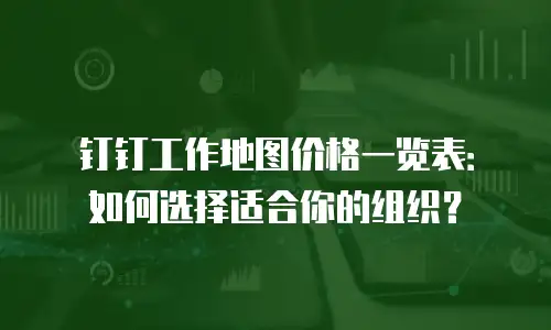 钉钉工作地图价格一览表：如何选择适合你的组织？