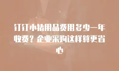钉钉小猪用品费用多少一年收费？企业采购这样算更省心