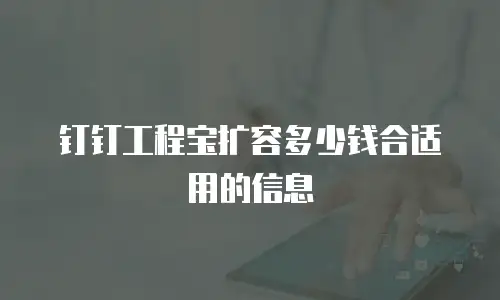钉钉工程宝扩容多少钱合适用的信息