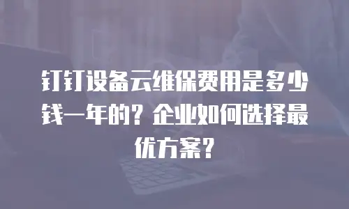 钉钉设备云维保费用是多少钱一年的？企业如何选择最优方案？