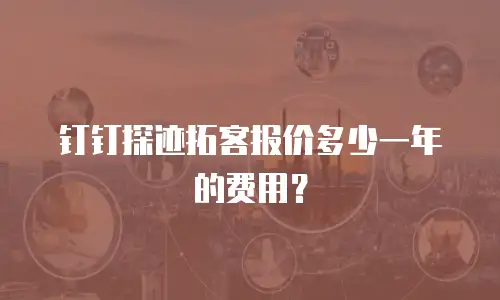 钉钉探迹拓客报价多少一年的费用？