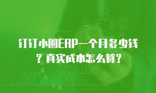 钉钉小圈ERP一个月多少钱？真实成本怎么算？