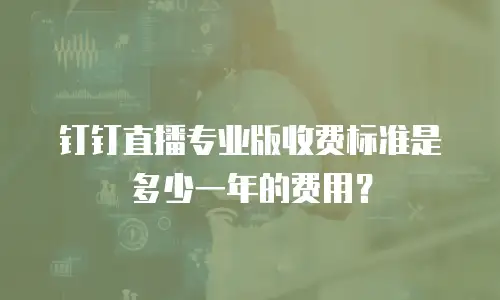 钉钉直播专业版收费标准是多少一年的费用？