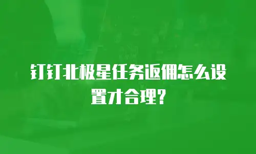 钉钉北极星任务返佣怎么设置才合理？