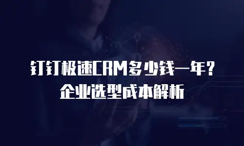 钉钉极速CRM多少钱一年？企业选型成本解析