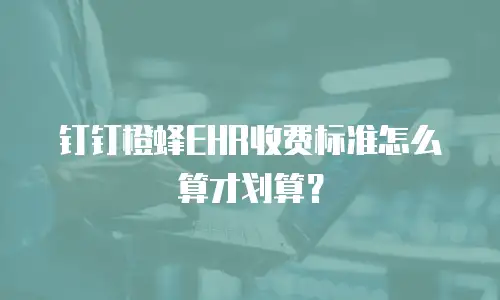 钉钉橙蜂EHR收费标准怎么算才划算？