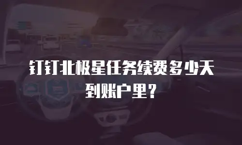 钉钉北极星任务续费多少天到账户里？