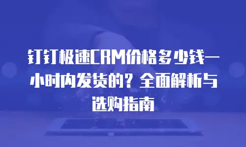 钉钉极速CRM价格多少钱一小时内发货的？全面解析与选购指南