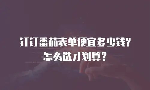 钉钉番茄表单便宜多少钱？怎么选才划算？