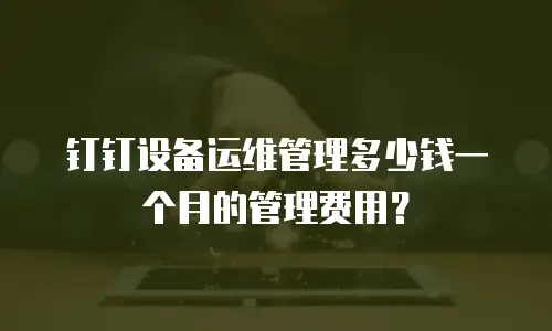 钉钉设备运维管理多少钱一个月的管理费用？