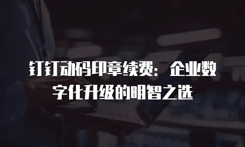 钉钉动码印章续费：企业数字化升级的明智之选