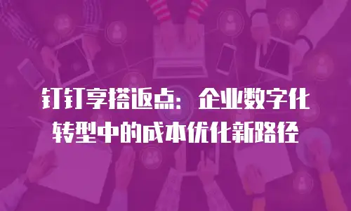钉钉享搭返点：企业数字化转型中的成本优化新路径