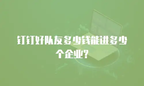 钉钉好队友多少钱能进多少个企业？