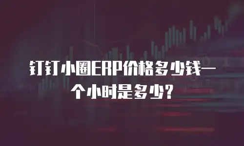 钉钉小圈ERP价格多少钱一个小时是多少？