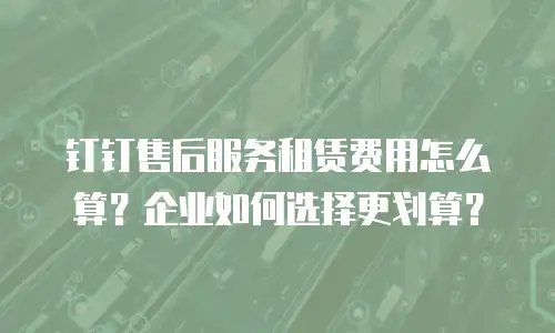 钉钉售后服务租赁费用怎么算？企业如何选择更划算？