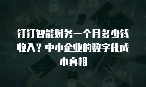 钉钉智能财务一个月多少钱收入？中小企业的数字化成本真相
