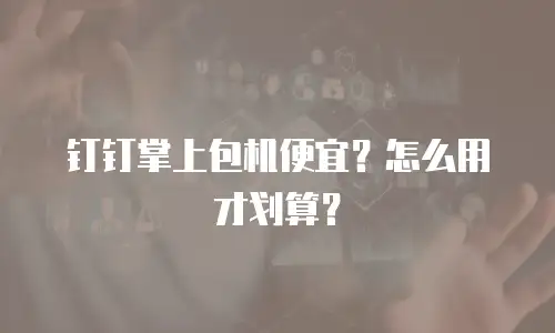 钉钉掌上包机便宜？怎么用才划算？