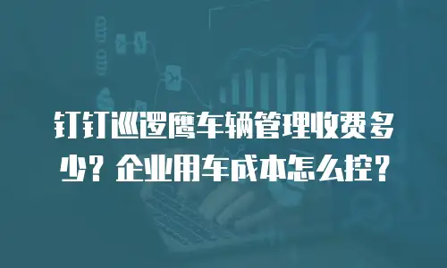 钉钉巡逻鹰车辆管理收费多少？企业用车成本怎么控？