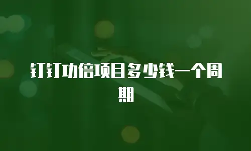 钉钉功倍项目多少钱一个周期