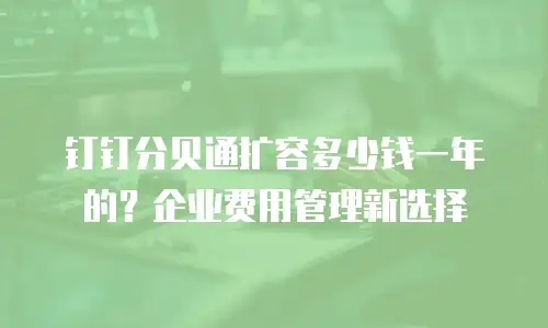 钉钉分贝通扩容多少钱一年的？企业费用管理新选择