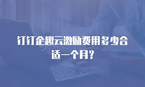 钉钉企趣云激励费用多少合适一个月？