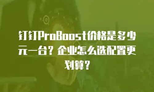 钉钉ProBoost价格是多少元一台？企业怎么选配置更划算？
