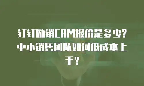 钉钉励销CRM报价是多少？中小销售团队如何低成本上手？