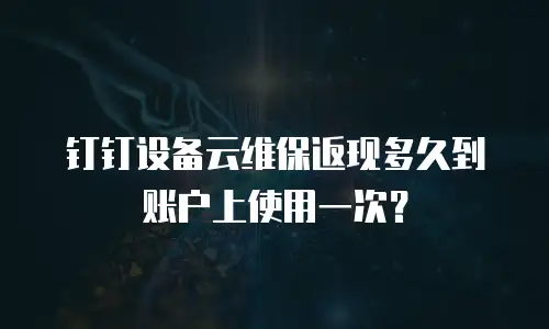 钉钉设备云维保返现多久到账户上使用一次？