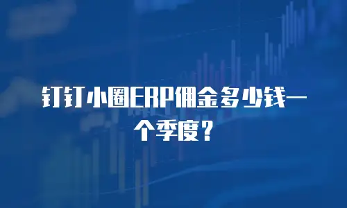钉钉小圈ERP佣金多少钱一个季度？