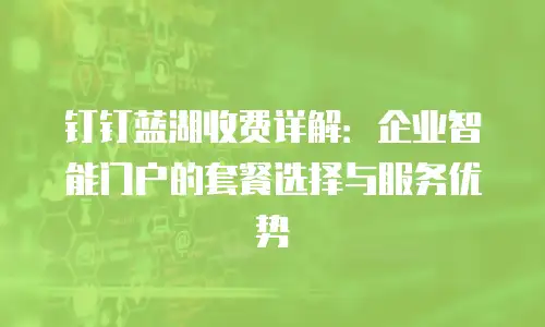钉钉蓝湖收费详解：企业智能门户的套餐选择与服务优势