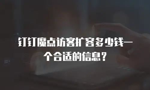 钉钉魔点访客扩容多少钱一个合适的信息？