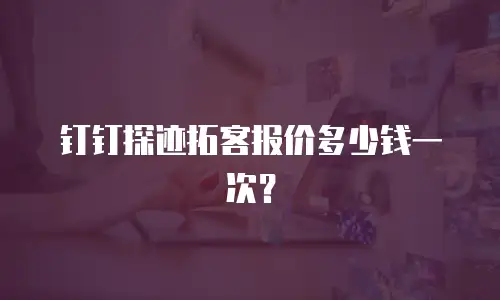 钉钉探迹拓客报价多少钱一次？