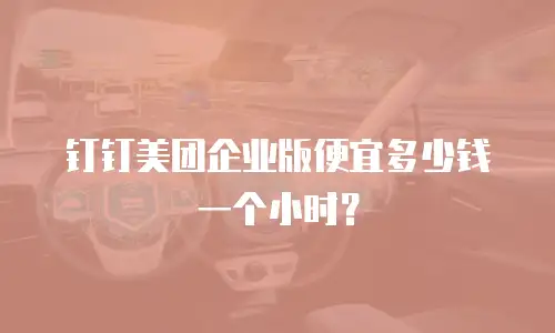 钉钉美团企业版便宜多少钱一个小时？