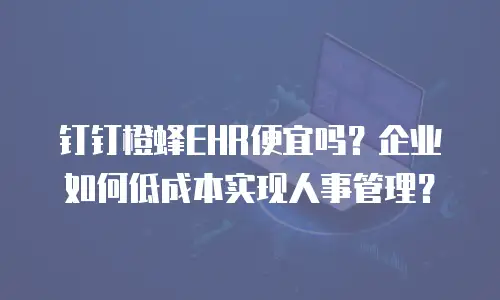 钉钉橙蜂EHR便宜吗？企业如何低成本实现人事管理？