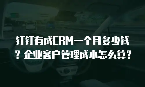 钉钉有成CRM一个月多少钱？企业客户管理成本怎么算？