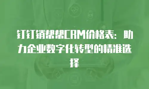 钉钉销帮帮CRM价格表：助力企业数字化转型的精准选择