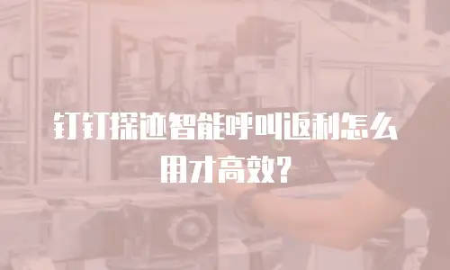 钉钉探迹智能呼叫返利怎么用才高效？