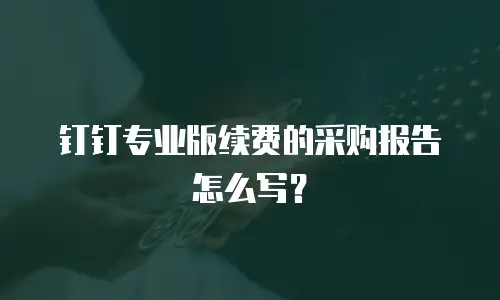 钉钉专业版续费的采购报告怎么写？