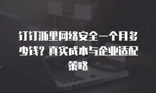 钉钉浙里网络安全一个月多少钱？真实成本与企业适配策略