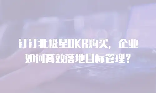 钉钉北极星OKR购买，企业如何高效落地目标管理？