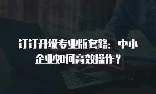 钉钉升级专业版套路：中小企业如何高效操作？