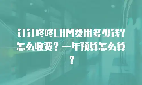 钉钉咚咚CRM费用多少钱？怎么收费？一年预算怎么算？