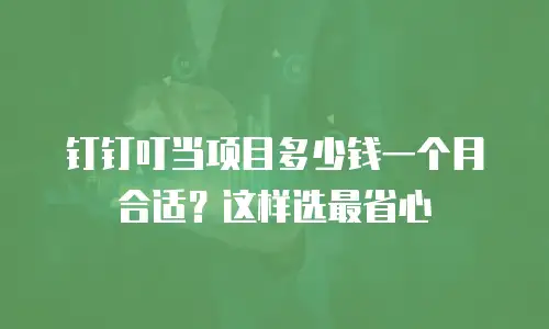 钉钉叮当项目多少钱一个月合适？这样选最省心