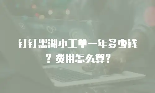 钉钉黑湖小工单一年多少钱？费用怎么算？
