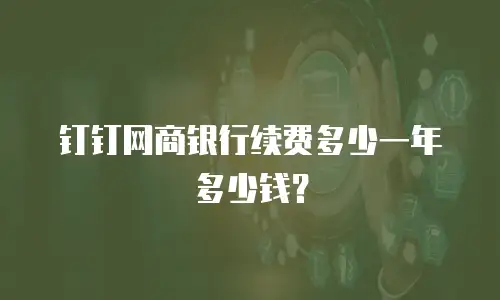 钉钉网商银行续费多少一年多少钱？