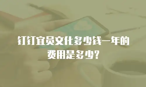 钉钉宜员文化多少钱一年的费用是多少？