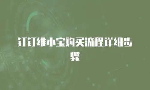 钉钉维小宝购买流程详细步骤