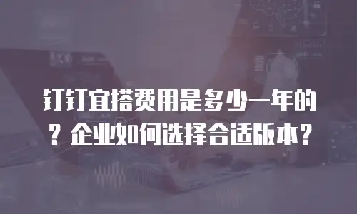 钉钉宜搭费用是多少一年的？企业如何选择合适版本？