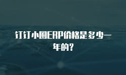 钉钉小圈ERP价格是多少一年的？