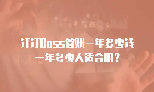 钉钉Boss管账一年多少钱 一年多少人适合用？